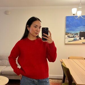 SFERRA Vibrant Red Women's Crew Neck Sweater